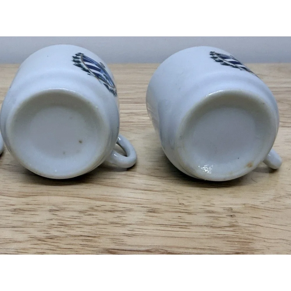 Set of 4 Cuban Espresso Cups Cuba Coat of Arms White Ceramic Demitasse #1